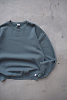 Russell Athletic Faded Green Crewneck — 1990s (XL) - Retrospective Store
