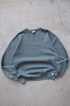 Russell Athletic Faded Green Crewneck — 1990s (XL) - Retrospective Store