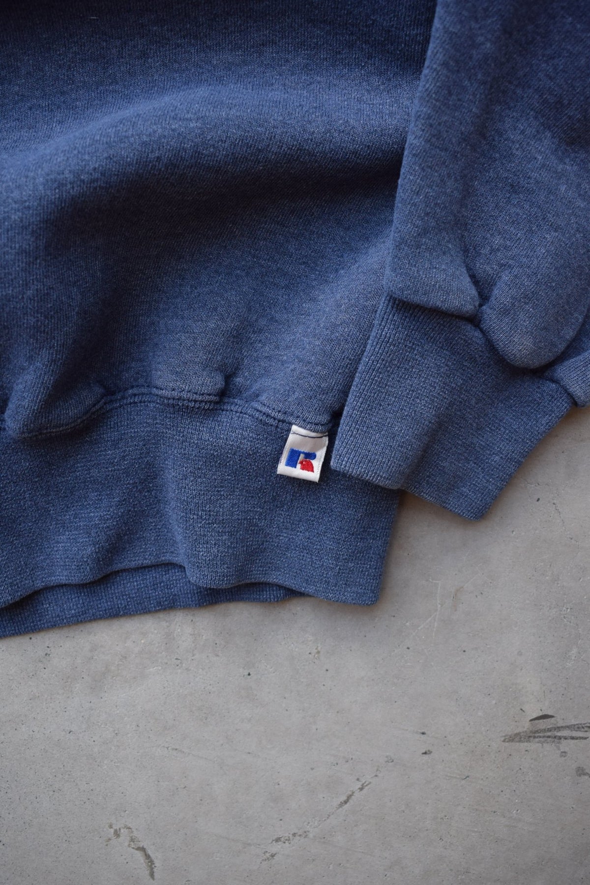 Russell Athletic Faded Navy Crewneck — 1990s (M) - Retrospective Store