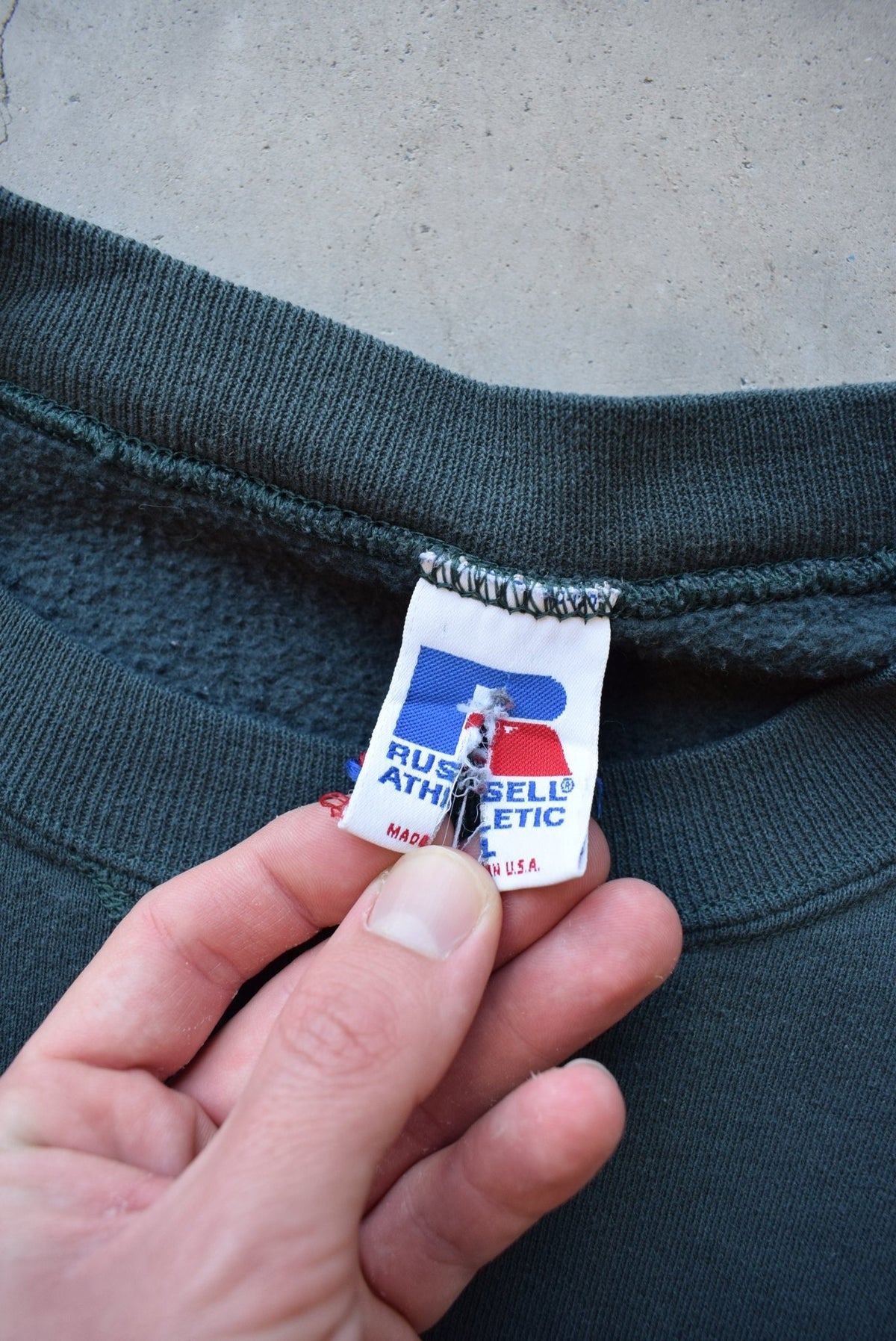Russell Athletic Forrest-Green Crewneck — 1990s (L) - Retrospective Store