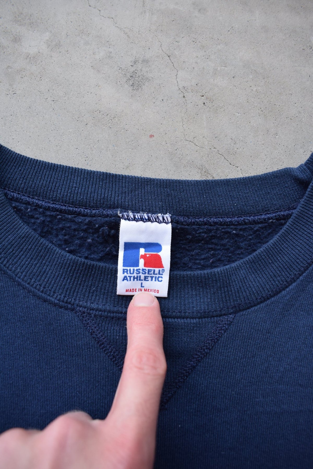 Russell Athletic Navy Crewneck — 1990s (L) - Retrospective Store