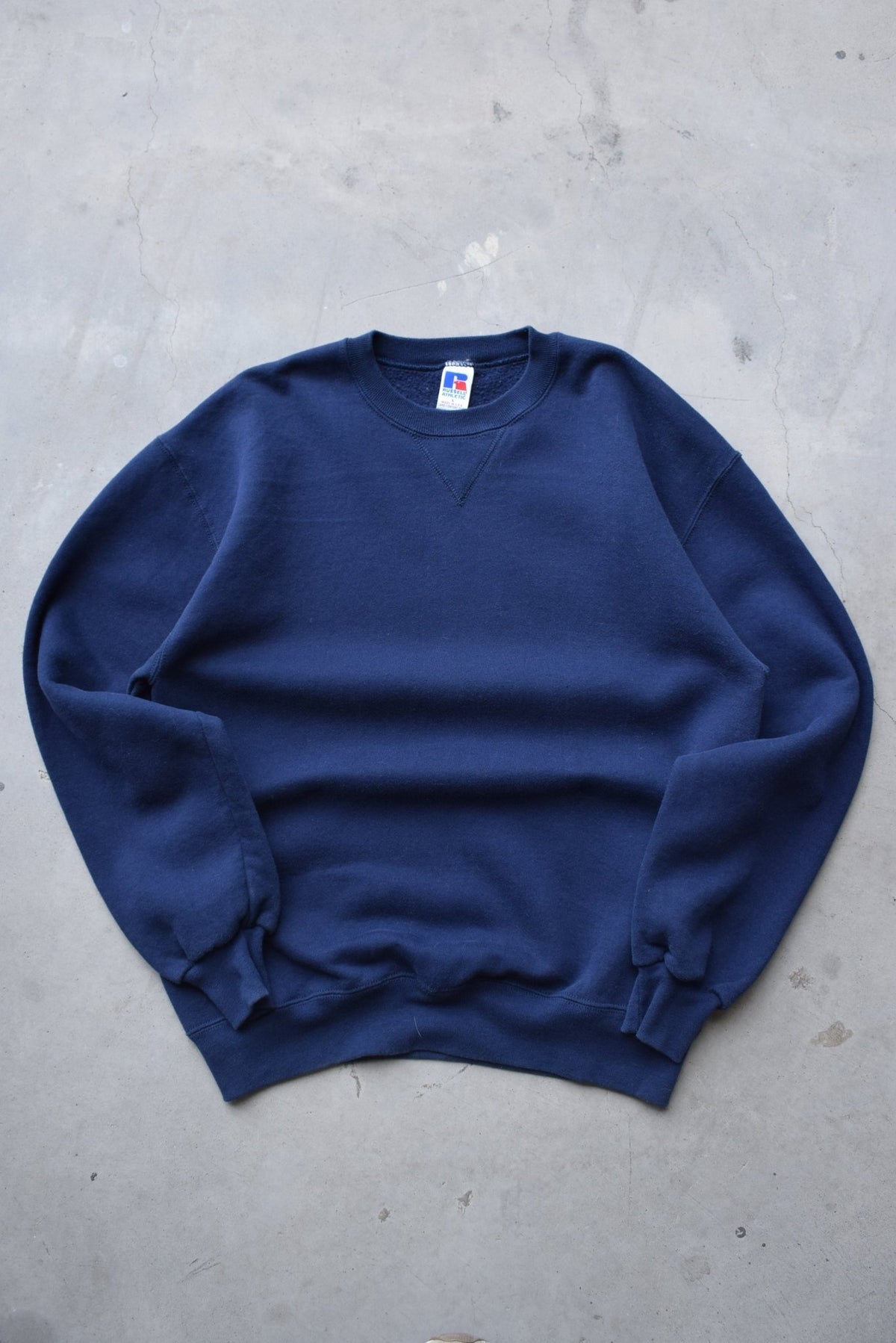 Russell Athletic Navy Crewneck — 1990s (M/L) - Retrospective Store