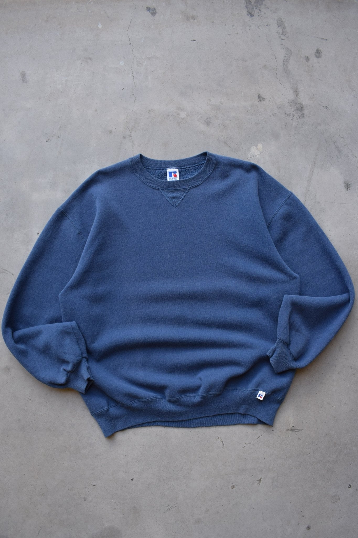 Russell Athletic Navy Crewneck — 1990s (XL) – Retrospective Store