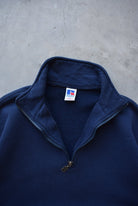 Russell Athletic Navy Quarter Zip — 1990s (L) - Retrospective Store