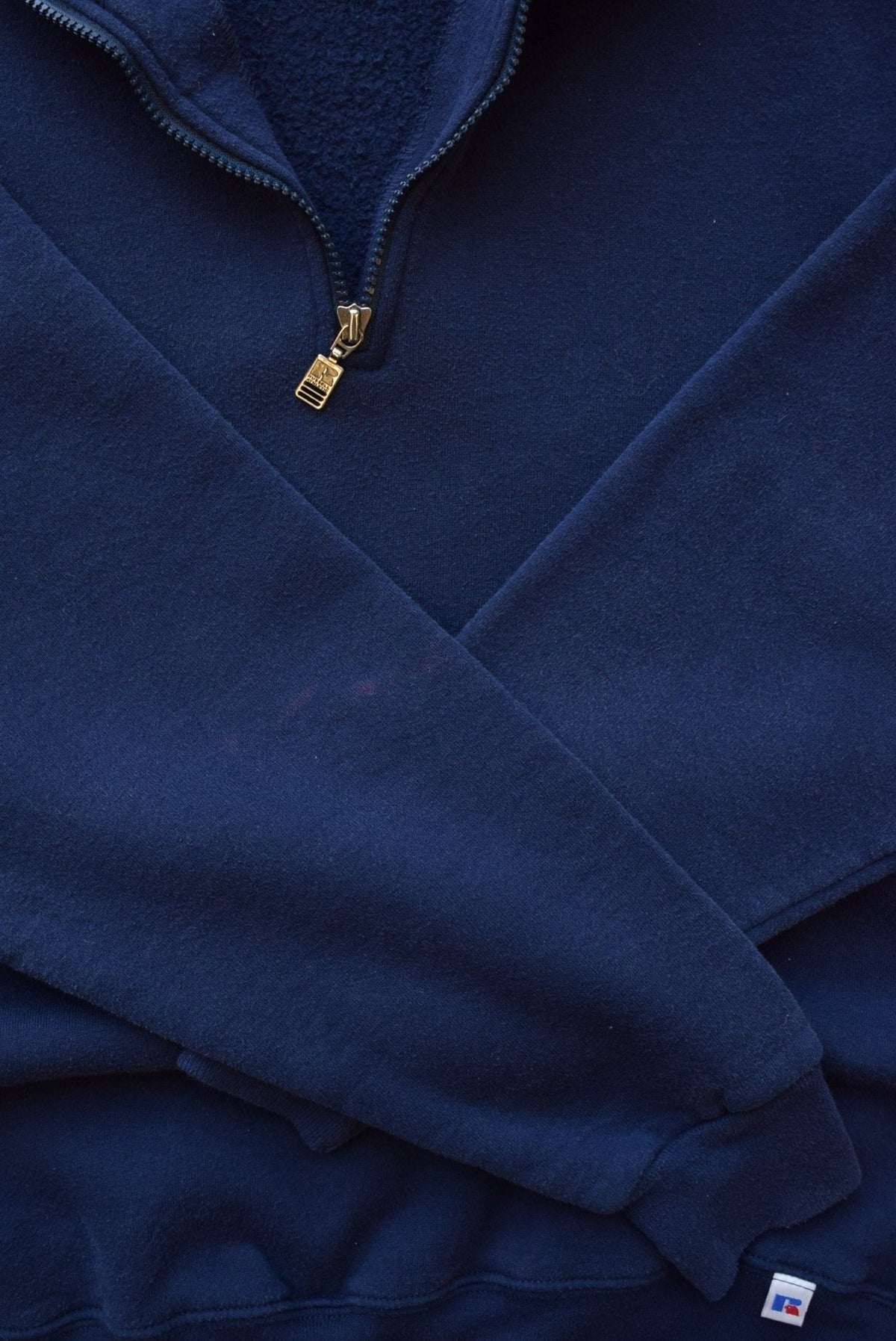 Russell Athletic Navy Quarter Zip — 1990s (L) - Retrospective Store