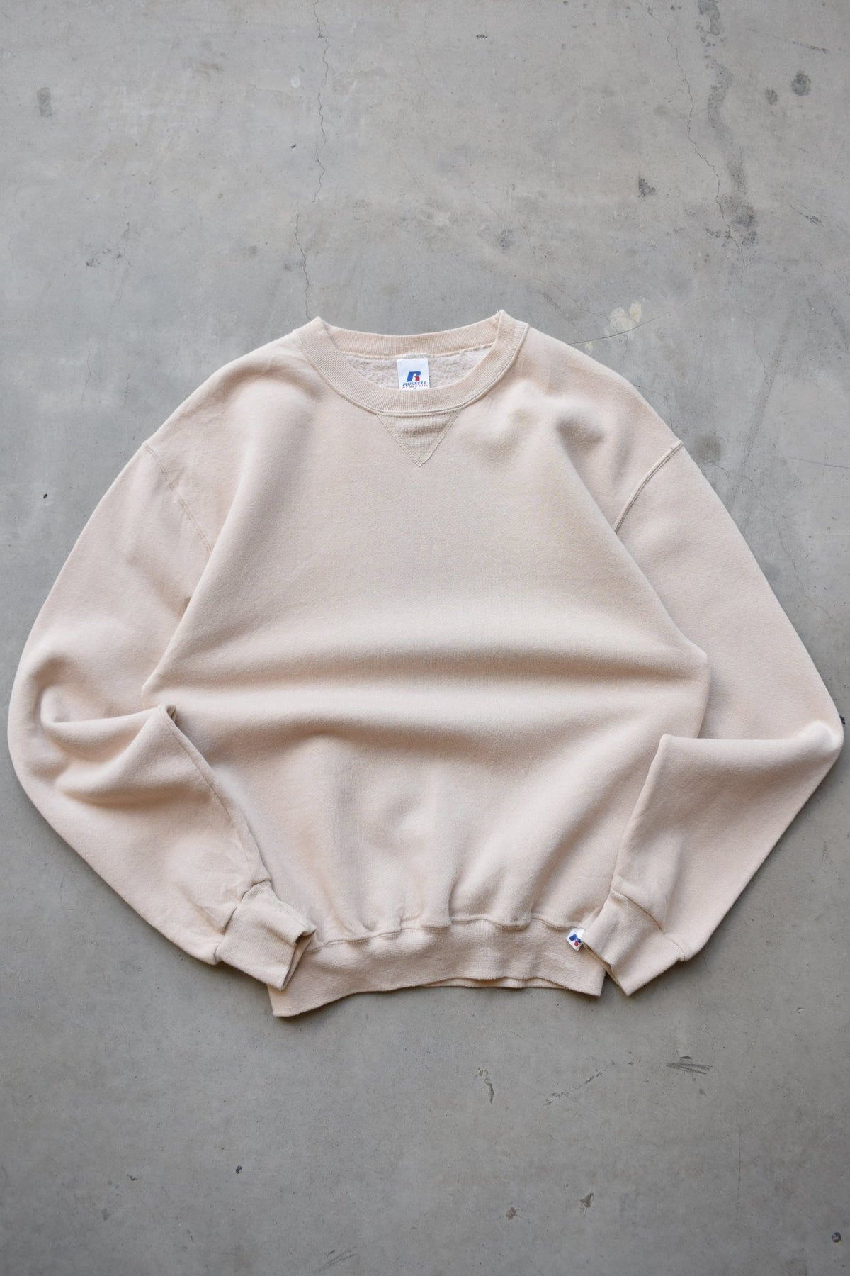 Russell Athletic Tan Crewneck — 1990s (M) - Retrospective Store