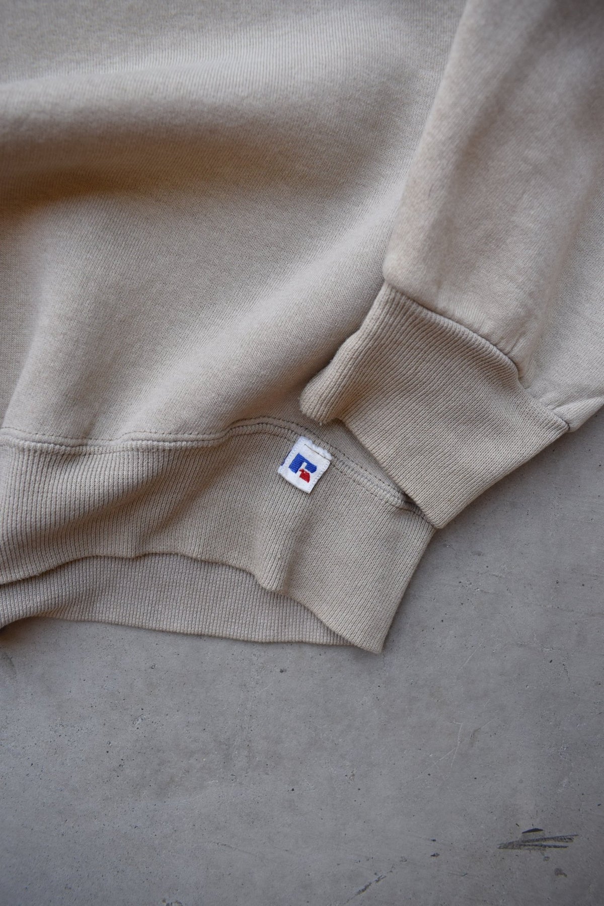 Russell Athletic Tan Crewneck — 1990s (XL) - Retrospective Store