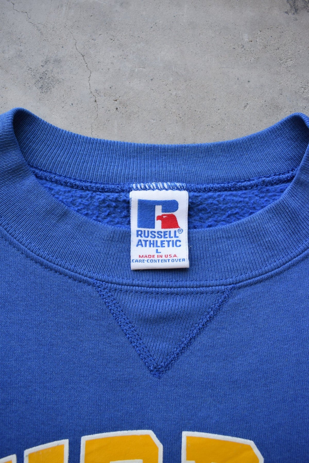 Russell Athletic x Murray State University Blue Graphic Crewneck — 1990s (M/L) - Retrospective Store
