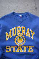 Russell Athletic x Murray State University Blue Graphic Crewneck — 1990s (M/L) - Retrospective Store