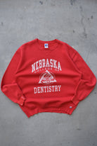 Russell Athletic x Nebraska College of Dentistry Red Graphic Crewneck — 1990s (L) - Retrospective Store