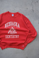 Russell Athletic x Nebraska College of Dentistry Red Graphic Crewneck — 1990s (L) - Retrospective Store