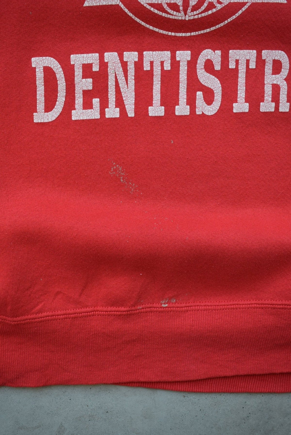 Russell Athletic x Nebraska College of Dentistry Red Graphic Crewneck — 1990s (L) - Retrospective Store