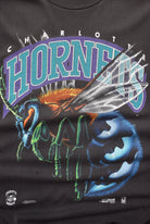 Salem x NBA Charlotte Hornets Faded-Black Graphic Tee — 1991 (M) - Retrospective Store
