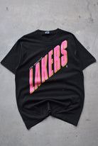 Salem x NBA Los Angeles Lakers Black Graphic Tee — 1990s (L/XL) - Retrospective Store
