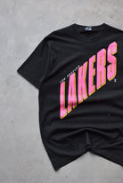Salem x NBA Los Angeles Lakers Black Graphic Tee — 1990s (L/XL) - Retrospective Store