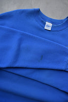 Salem x NFL Detroit Lions Blue Embroidered Spellout Crewneck — 1994 (XL) - Retrospective Store