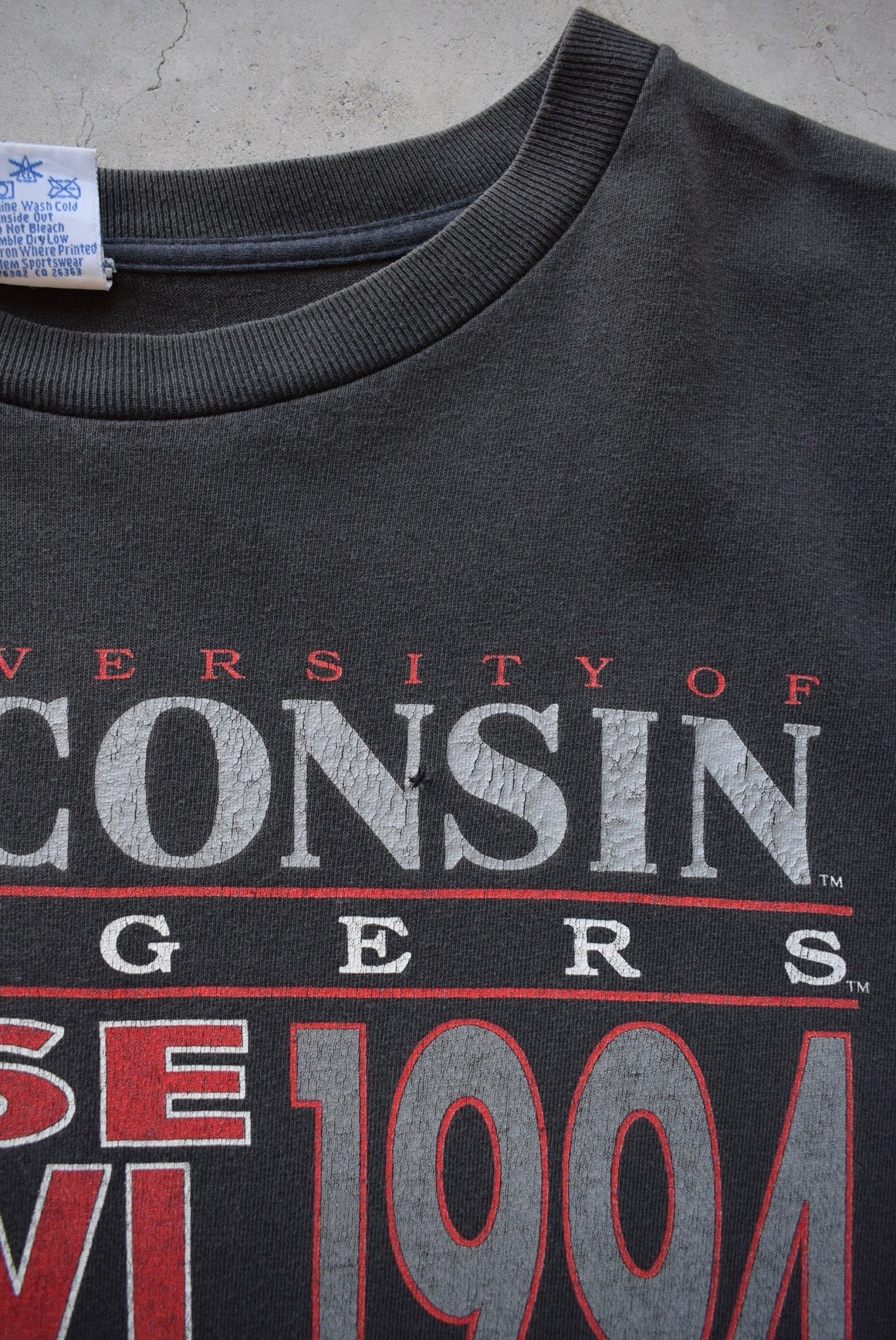 Salem x University of Wisconsin Champions Black Graphic Tee — 1994 (XL) - Retrospective Store