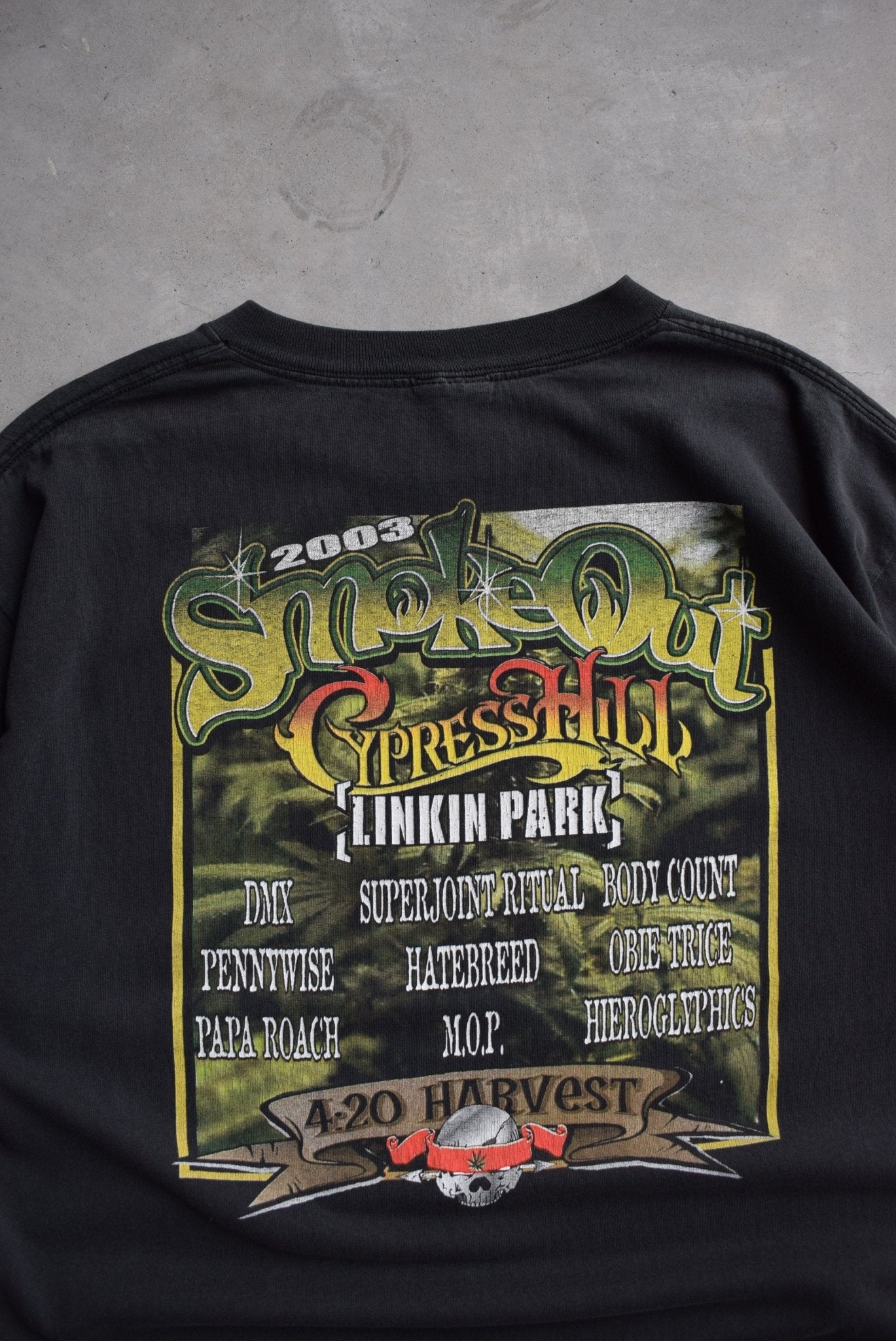 Smoke Out 4:20 Tour Black Graphic Tee — 2003 (XL) - Retrospective Store