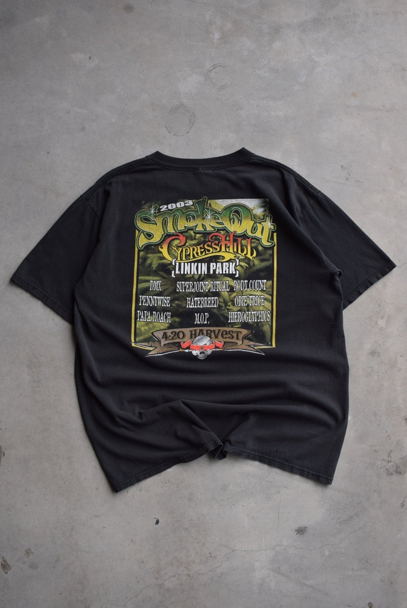 Smoke Out 4:20 Tour Black Graphic Tee — 2003 (XL) - Retrospective Store