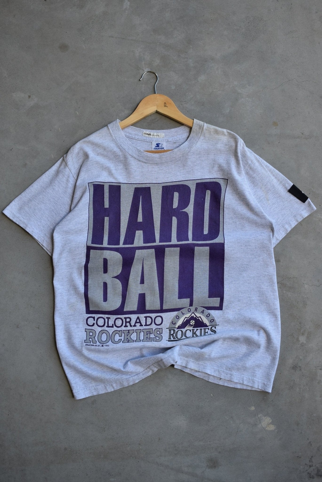 Starter x Colorado Rockies 'Hard Ball' Tee — 1992 (M) - Retrospective Store