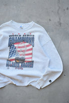 Starter x MLB Atlanta Braves Champions Grey Graphic Crewneck — 1995 (L) - Retrospective Store