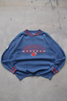 Starter x NBA Houston Rockets Navy Embroidered Crewneck — 1990s (XL) - Retrospective Store