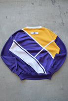 Starter x NBA Los Angeles Lakers Yellow & Purple Embroidered Crewneck — 1990s (L) - Retrospective Store