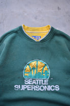 Starter x NBA Seattle Supersonics Green Embroidered Crewneck — 1990s (XL) - Retrospective Store