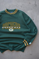 Starter x NFL Green Bay Packers Green Embroidered Crewneck — 2000s (XL) - Retrospective Store