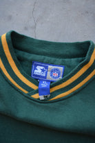 Starter x NFL Green Bay Packers Green Embroidered Crewneck — 2000s (XL) - Retrospective Store