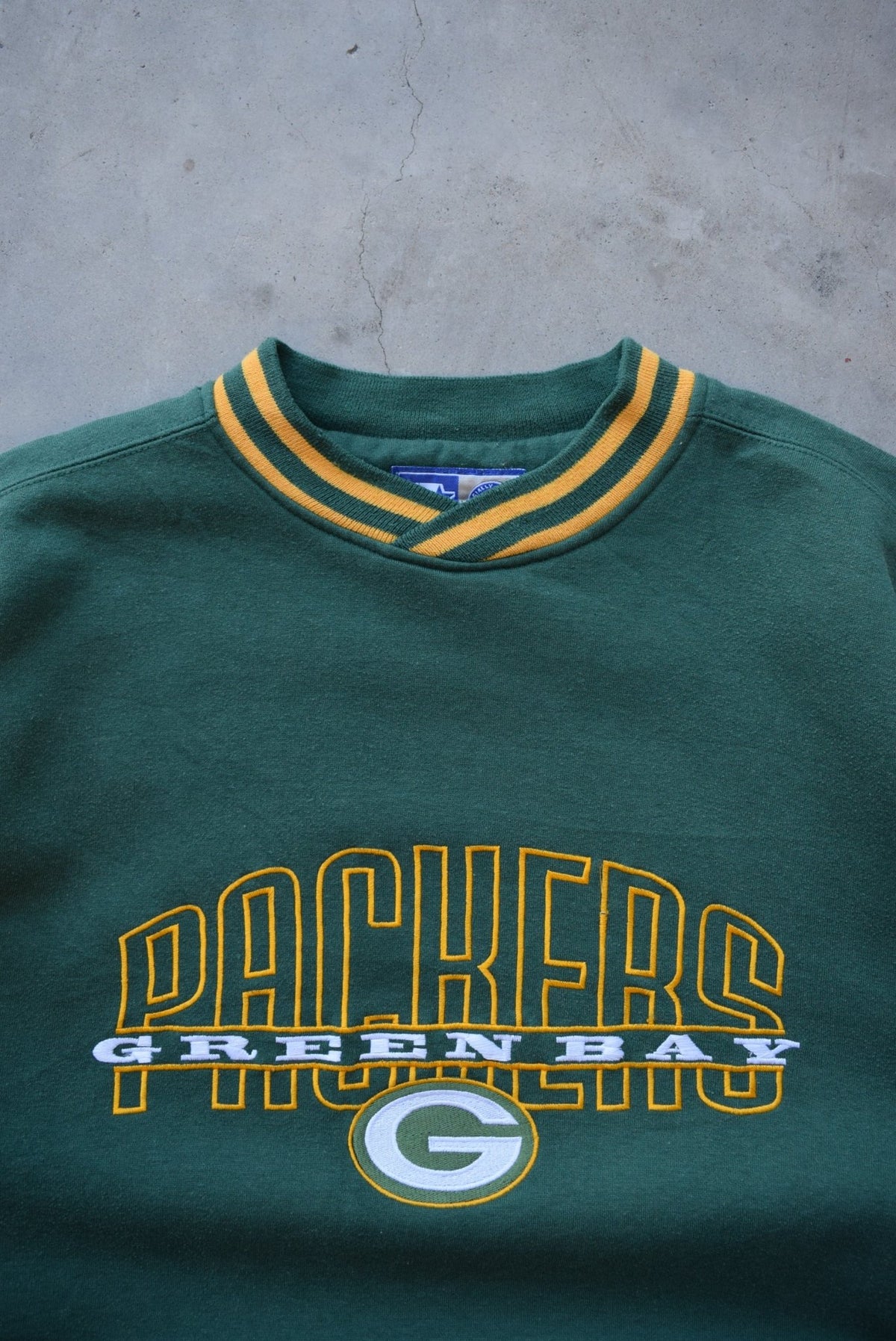Starter x NFL Green Bay Packers Green Embroidered Crewneck — 2000s (XL) - Retrospective Store