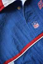 Starter x NFL New York Giants Blue & Red Heavyweight Quarter Zip Jacket — 1990s (L/XL) - Retrospective Store