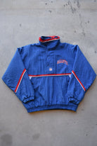 Starter x NFL New York Giants Blue & Red Heavyweight Quarter Zip Jacket — 1990s (L/XL) - Retrospective Store