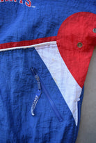 Starter x NFL New York Giants Blue & Red Heavyweight Quarter Zip Jacket — 1990s (L/XL) - Retrospective Store