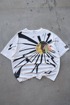 Starter x NHL Chicago Blackhawks White Graphic Tee — 1990s (XXL) - Retrospective Store