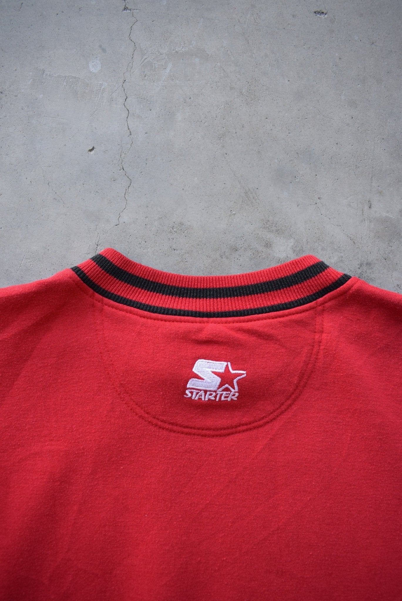 Starter x NHL Detroit Red Wings Red Embroidered Crewneck — 1990s (L) - Retrospective Store