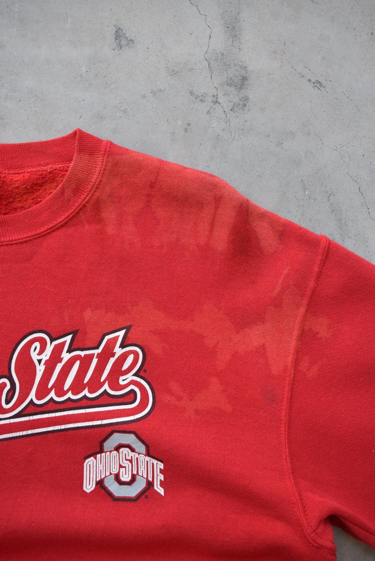 Starter x Ohio State University Red Graphic Crewneck — 1990s (M/L) - Retrospective Store