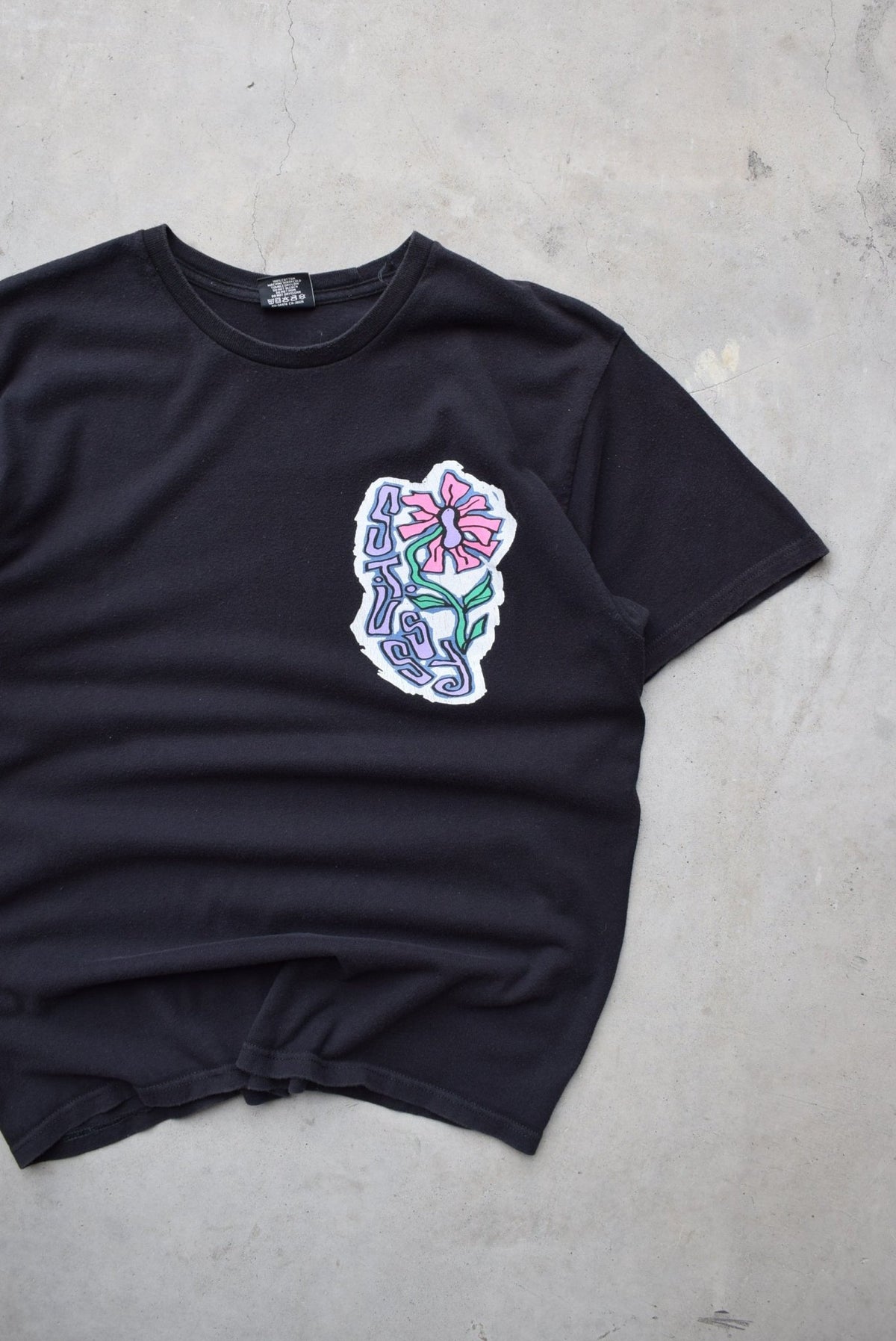 Stussy Black Spellout Tee — 2000s (L) - Retrospective Store
