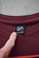 Stussy Burgundy Graphic Tee — 2000s (L) - Retrospective Store