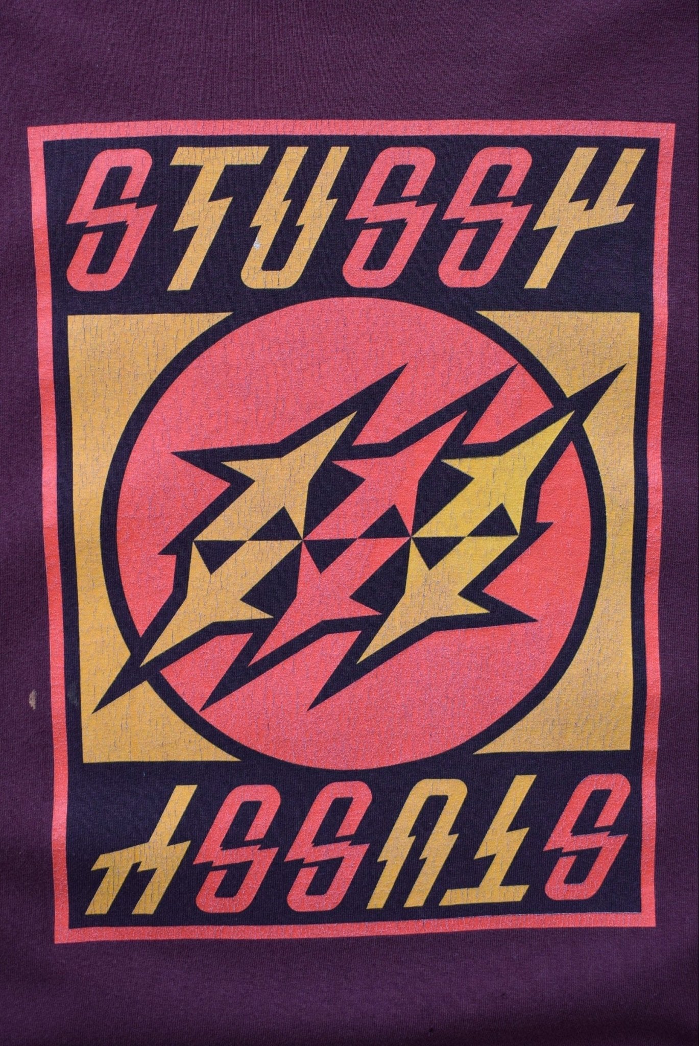 Stussy Burgundy Graphic Tee — 2000s (L) - Retrospective Store
