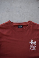 Stussy Burgundy Graphic Tee — 2000s (L/XL) - Retrospective Store