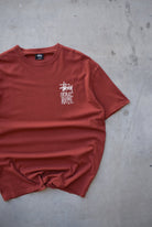 Stussy Burgundy Graphic Tee — 2000s (L/XL) - Retrospective Store