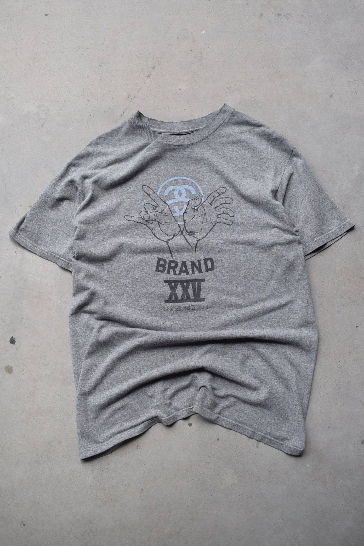 Stussy Grey Graphic Tee — 2005 (M) - Retrospective Store