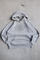 Stussy Grey Spellout Hoodie — 2000s (M/L) - Retrospective Store