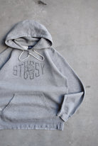 Stussy Grey Spellout Hoodie — 2000s (M/L) - Retrospective Store