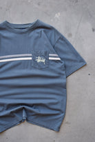 Stussy Navy Spellout Pocket Tee — 1990s (L) - Retrospective Store