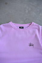 Stussy Pink Spellout Crewneck — 2000s (M) - Retrospective Store