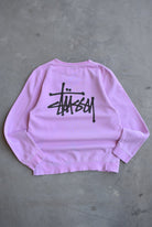 Stussy Pink Spellout Crewneck — 2000s (M) - Retrospective Store