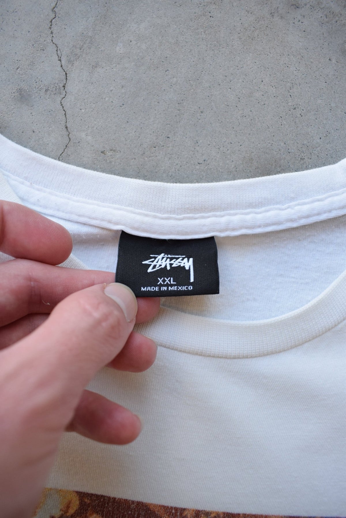 Stussy White Graphic Tee — 2000s (XXL) - Retrospective Store