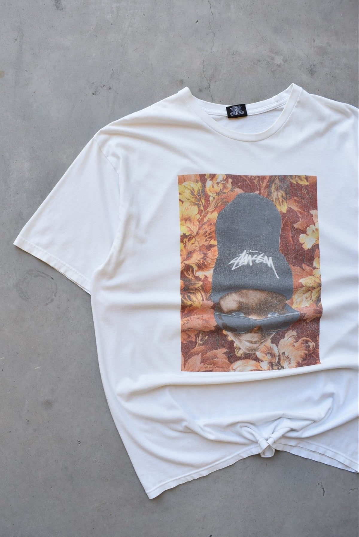 Stussy White Graphic Tee — 2000s (XXL) - Retrospective Store